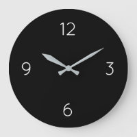 Simple Black & White Numbered Large Clock