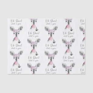 Simple Black & White Oh Deer What A Year Quote Tissue Paper