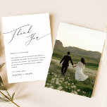 Simple Black White Photo Wedding Reception Table Thank You Card<br><div class="desc">Grace each wedding reception table with a note that speaks volumes. This Simple Black White Photo Wedding Reception Table Thank You Card offers a heartfelt message to your guests. Its modern simple design complements any wedding place setting, providing a seamless blend of utility and sentiment. These thank you place setting...</div>