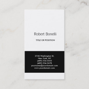 Simple Black White Plain Modern Business Card