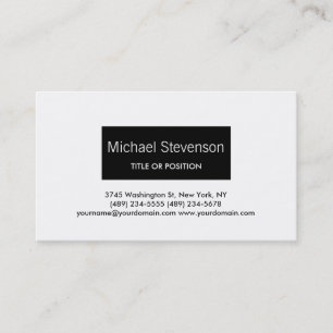 Simple Black White Plain Modern Business Card