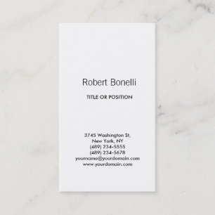 Simple Black White Plain Modern Business Card