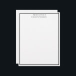 Simple Black White Professional Personalized Letterhead<br><div class="desc">A simple black and white professional letterhead for your business. Both of the fields are editable, so you can change them to say what you want.</div>