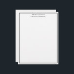 Simple Black White Professional Personalized Letterhead<br><div class="desc">A simple black and white professional letterhead for your business. Both of the fields are editable,  so you can change them to say what you want.</div>