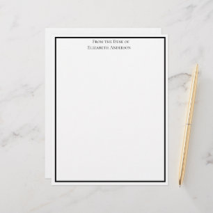 Simple Black White Professional Personalized Letterhead