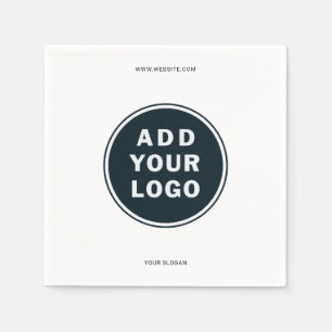 Simple Black White Promotional Logo Napkin