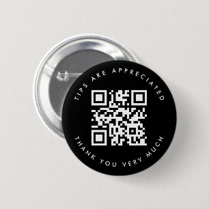 Simple Black & White QR Code Tip 2 Inch Round Button