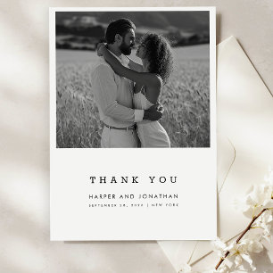 Simple Black & White QR Code Wedding Photo Save The Date