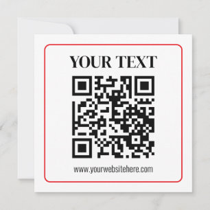 Simple Black & White QR code with Red Border Card