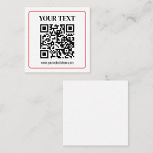 Simple Black & White QR code with Red Border Enclosure Card