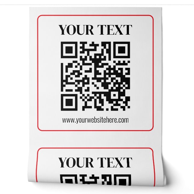 Simple Black & White QR code with Red Border Wallpaper (Unrolling)