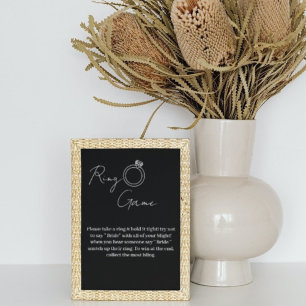 Simple black & white ring game don't say bride  poster