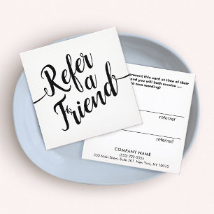 Simple Black White Script Calligraphy Referral