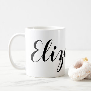 Simple Black White Script Name Coffee Mug