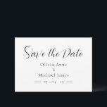 Simple Black & White Script Save the Date<br><div class="desc">Simple and modern black on white background wedding “Save the Date”.  Perfect for any season wedding.</div>