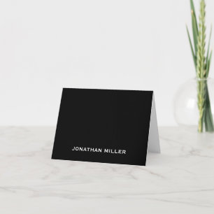 Simple Black White Typographic Name Note Card