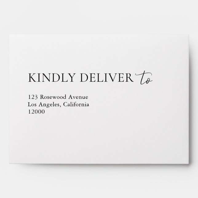 Simple Black & White Wedding Envelope (Front)