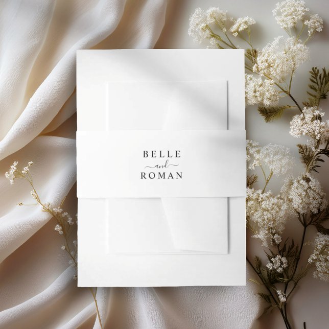 Simple Black & White Wedding Invitation Belly Band (Creator Uploaded)