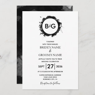 Simple Black White Wedding Invitations