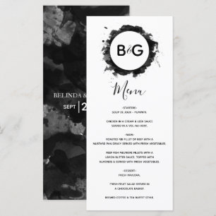 Simple Black White Wedding  Menu