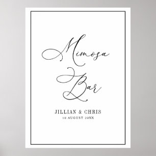 simple black & white wedding mimosa bar sign