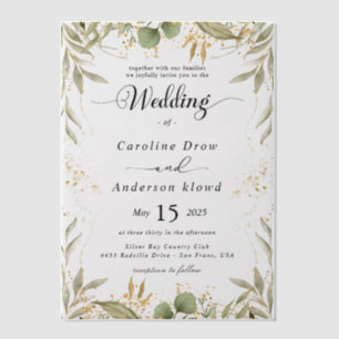 Simple Black & White wedding  Overlay Vellum Invitations