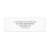 Simple Black & White Wedding Return Address Labels