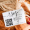 Simple black white wedding rsvp Qr code photo