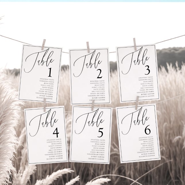 Simple Black & White Wedding Table Number (Creator Uploaded)