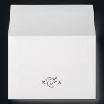 Simple Black & White with Return Address Monogram Envelope<br><div class="desc">Designed to coordinate with our Romantic Script wedding collection, this customizable matching Invitation envelope features a white envelope with black text with an elegant monogram. To make advanced changes, please select "Click to customize further" option under Personalize this template.</div>
