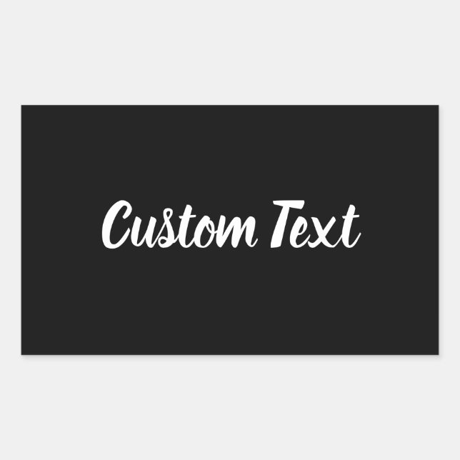 Simple Black with White Script Text Template Sticker (Front)