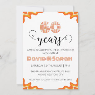 simple blanc 60e anniversaire mariage invitations