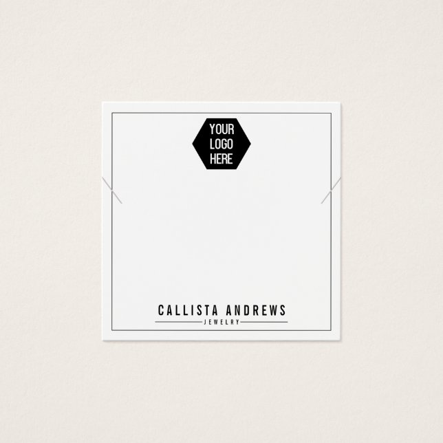 Simple blanc Ajouter votre logo collier carte d'af (Devant)