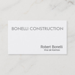 Simple Blanc Plat Carte de visite moderne