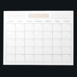 Simple Blank Monthly Calendar Planner Notepad<br><div class="desc">An undated, blank calendar planner for you to write down your fitness calendar, events, tasks, meals, and more!</div>