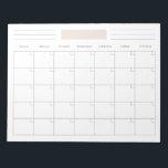 Simple Blank Monthly Calendar Planner Notepad<br><div class="desc">An undated,  blank calendar planner for you to write down your fitness calendar,  events,  tasks,  meals,  and more!</div>