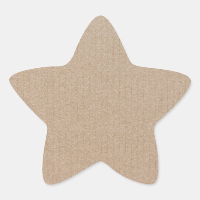 Simple Blank Star Shaped Brown Kraft Paper Star Sticker (Front)
