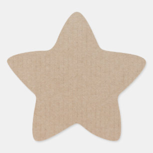 Simple Blank Star Shaped Brown Kraft Paper Sticker