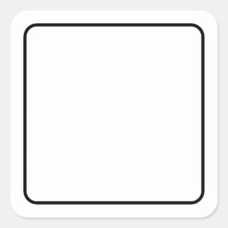 Simple Blank White with Black Border Square Sticker