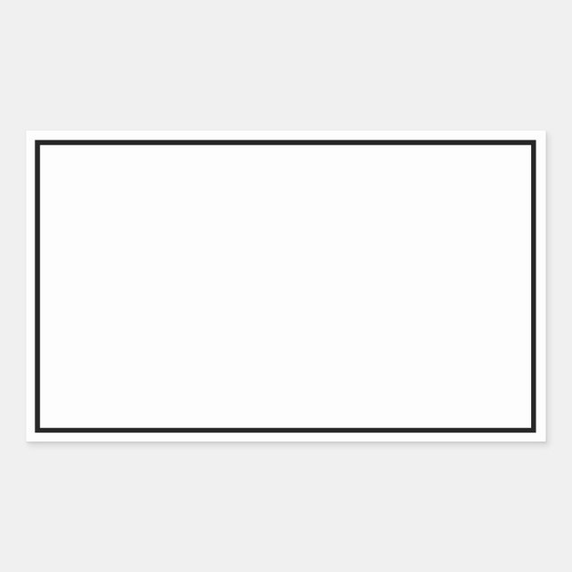Simple Blank White with Black Border Sticker (Front)