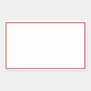 Simple Blank White with Bright Red Border Sticker
