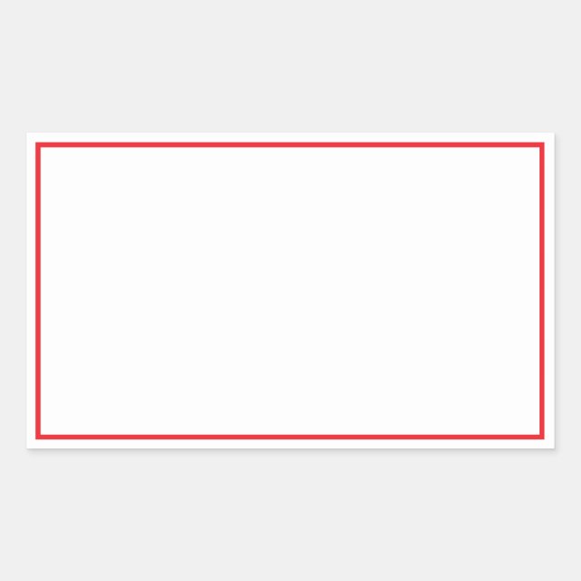 Simple Blank White with Bright Red Border Sticker (Front)