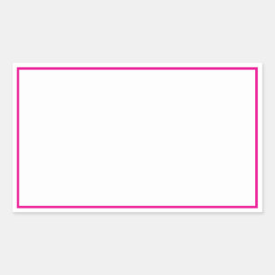 Simple Blank White with Hot Pink Border Sticker