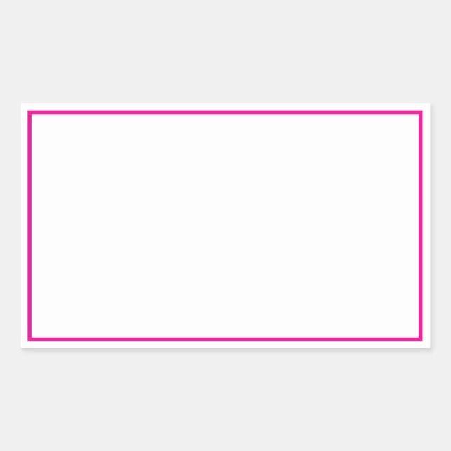 Simple Blank White with Hot Pink Border Sticker (Front)