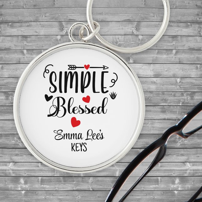 Simple Blessed Christian Saying Custom Keychain (Creator Uploaded)