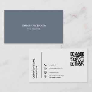 Simple bleu gris et blanc Carte de visite