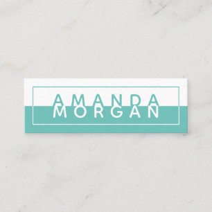 Simple Block Colour Modern Reflection Mini Business Card