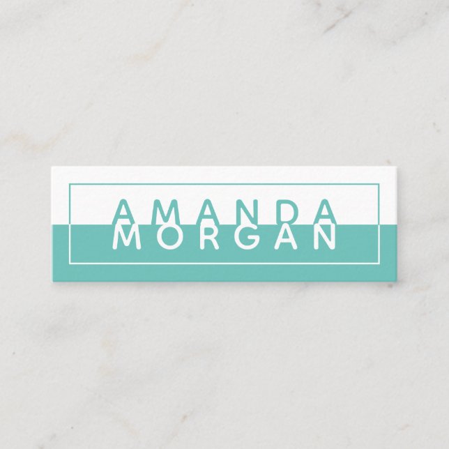 Simple Block Colour Modern Reflection Mini Business Card (Front)