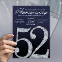 Simple Blue 52nd Wedding Anniversary 