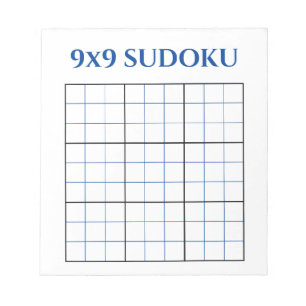 Simple Blue 9x9 Sudoku Template Notepad